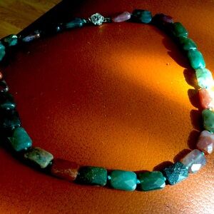 Real multi coloured stone necklace